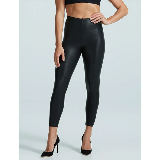 Black 7/8 Faux Leather Leggings