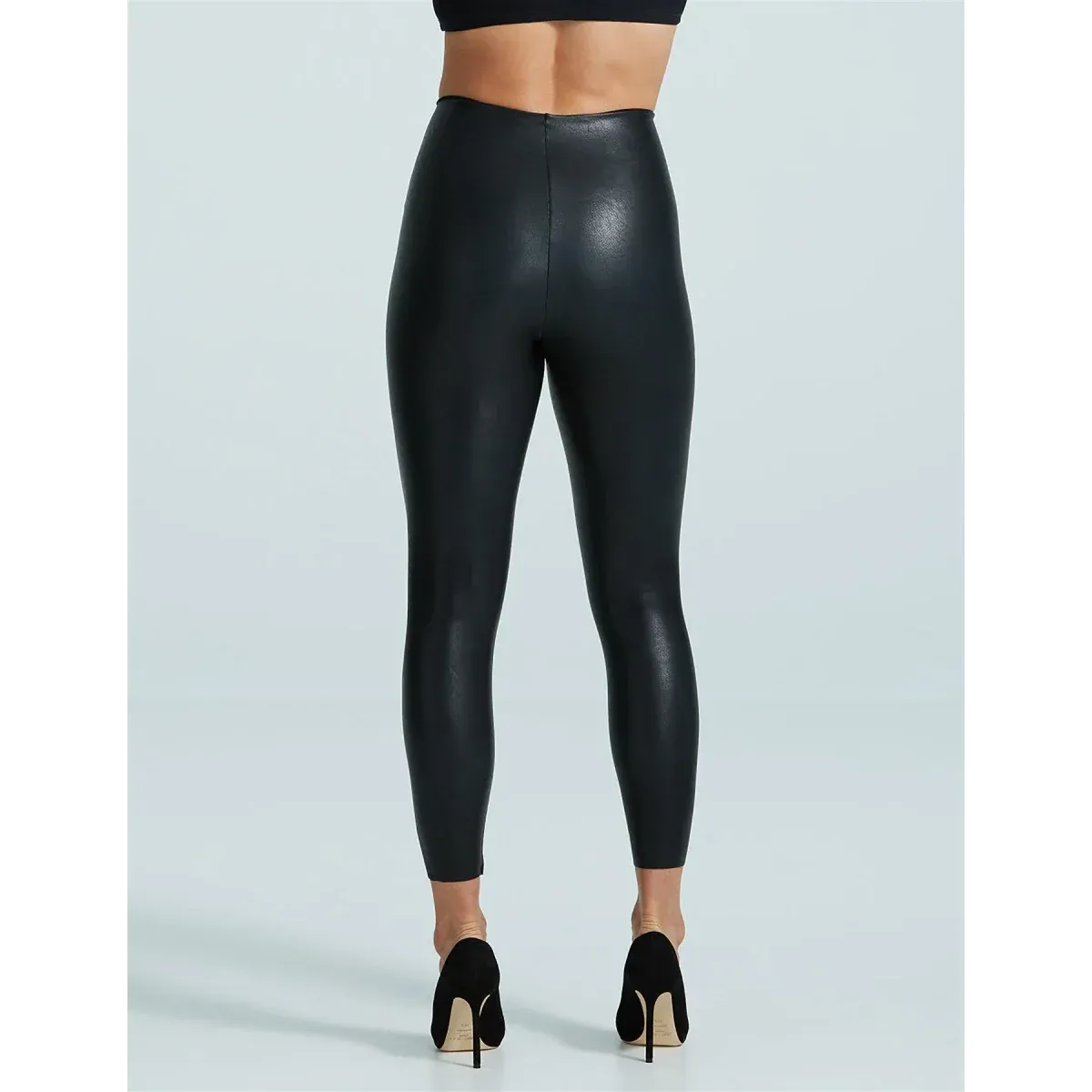 Black 7/8 Faux Leather Leggings