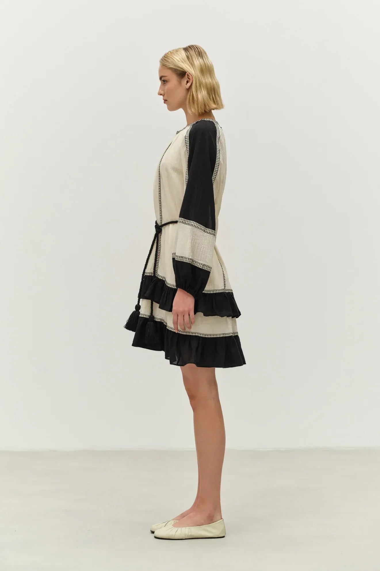 Black and White Color-block Statement Dress