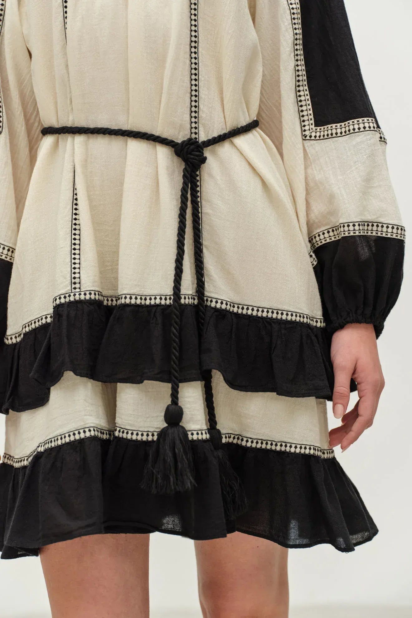 Black and White Color-block Statement Dress