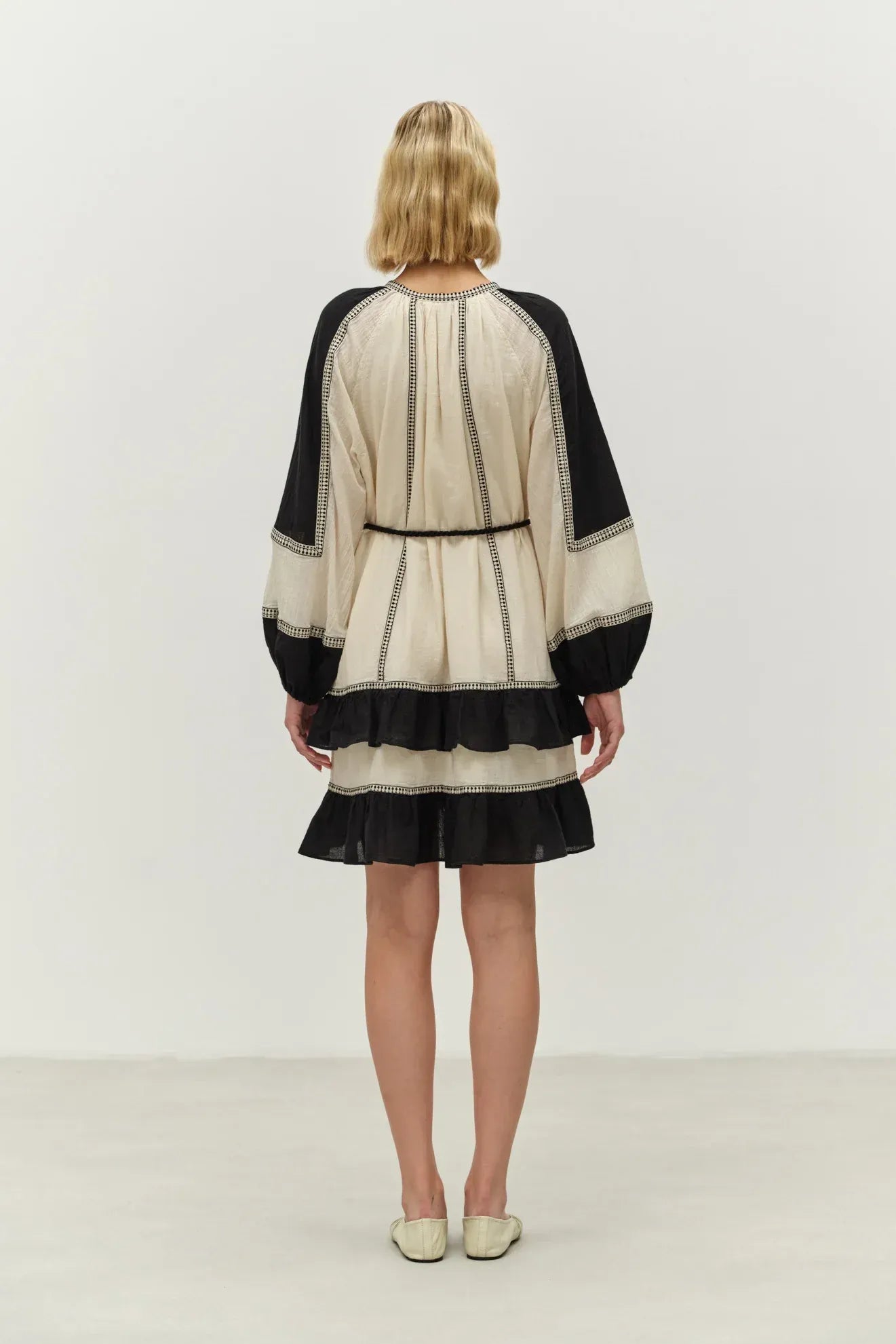 Black and White Color-block Statement Dress