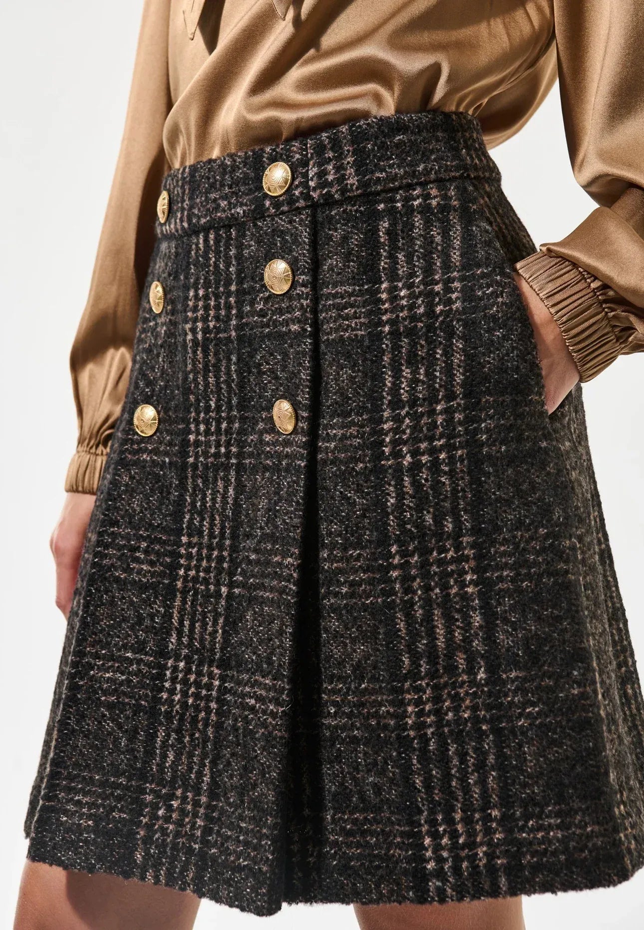 Black Check Skirt