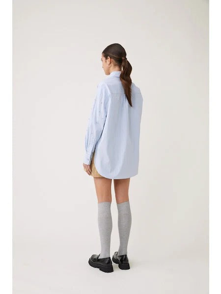Sky  Blue  Rhinestone Shirt